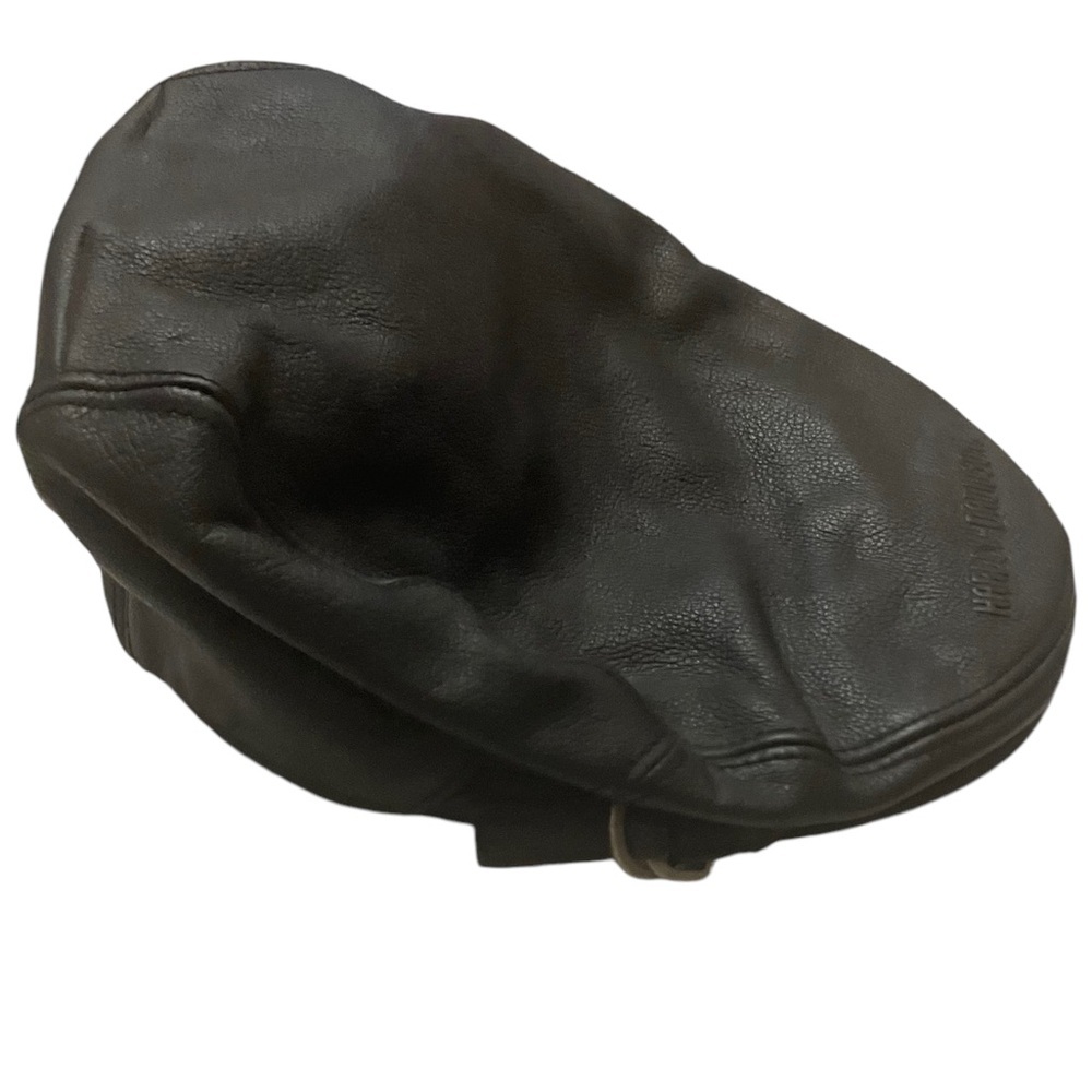 Vintage Y2K Harley Davidson leather paper boy biker hat embossed logo‎ Medium